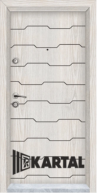 Блиндирана входна врата TP-007, цвят Арктика, облечена каса