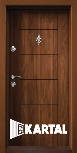 Блиндирана входна врата Картал, модел Т-102, цвят Златен дъб